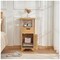 Fully Assembled 30" High Bamboo End Side Table, Bathroom Floor Cabinet, Bedroom Tall Nightstand